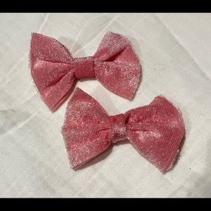 Pink Velvet Piggytail Bows